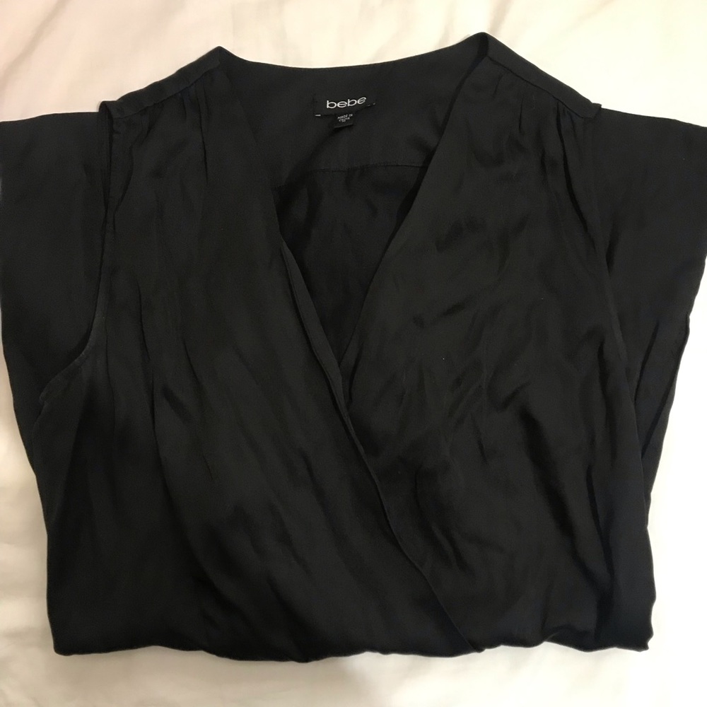 Bebe Satin Romper - Black